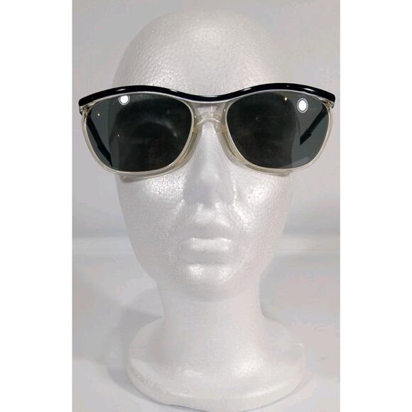 Paris France women sunglasses vintage 1980s ultra light 3 tone black white main image 8